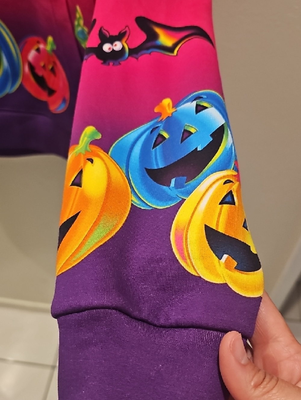 Lisa Frank Pink to Purple Halloween Pullover Hoodie - Picture 3 of 8